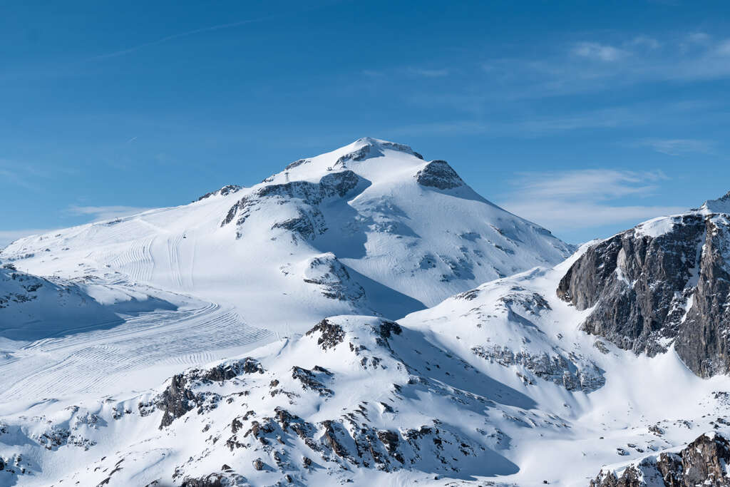 Glacier de la Grande Motte à Tignes en hiver