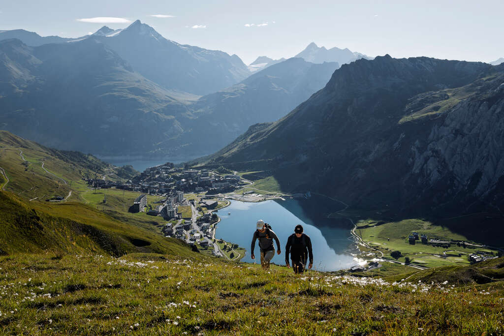 Hikers on the Tignes Stade Naturel