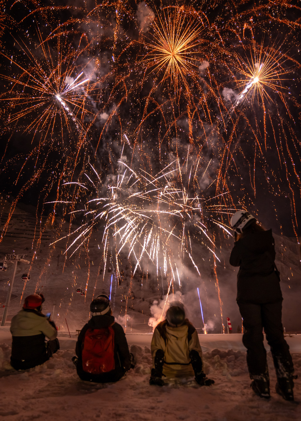 Feu d'artifice à Tignes pour Noël