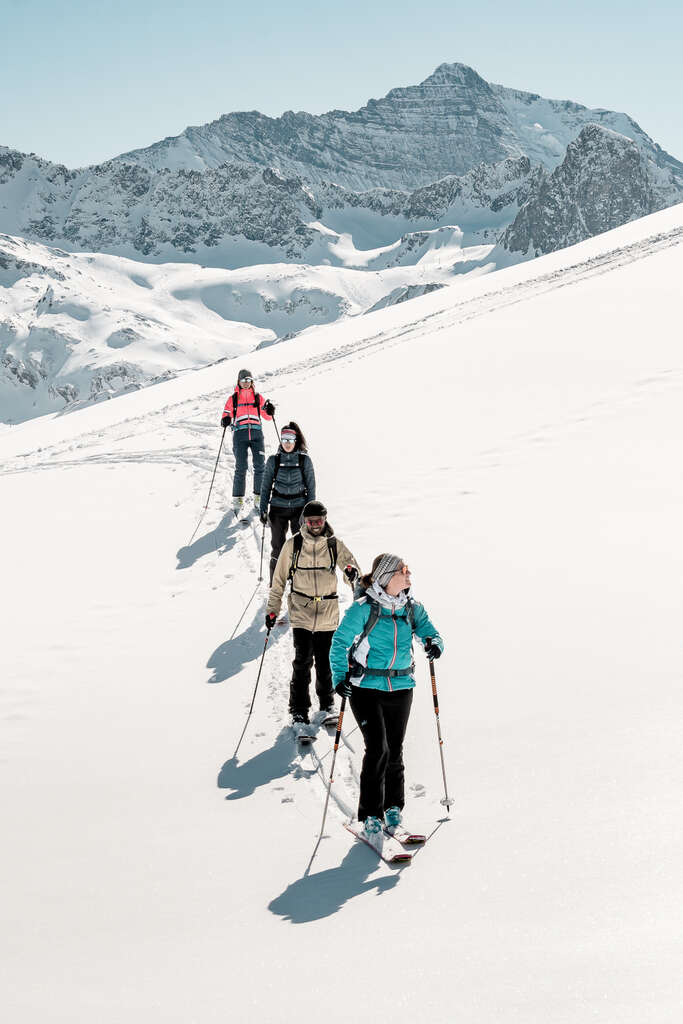 Skieurs de randonnée à Tignes