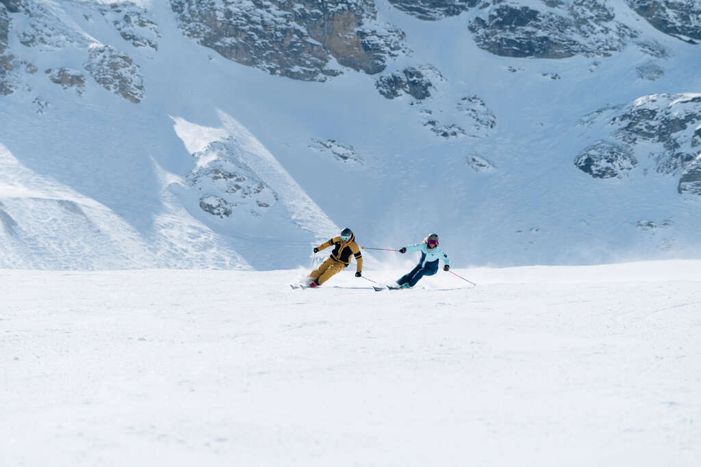 Skieurs sur le domaine de Tignes