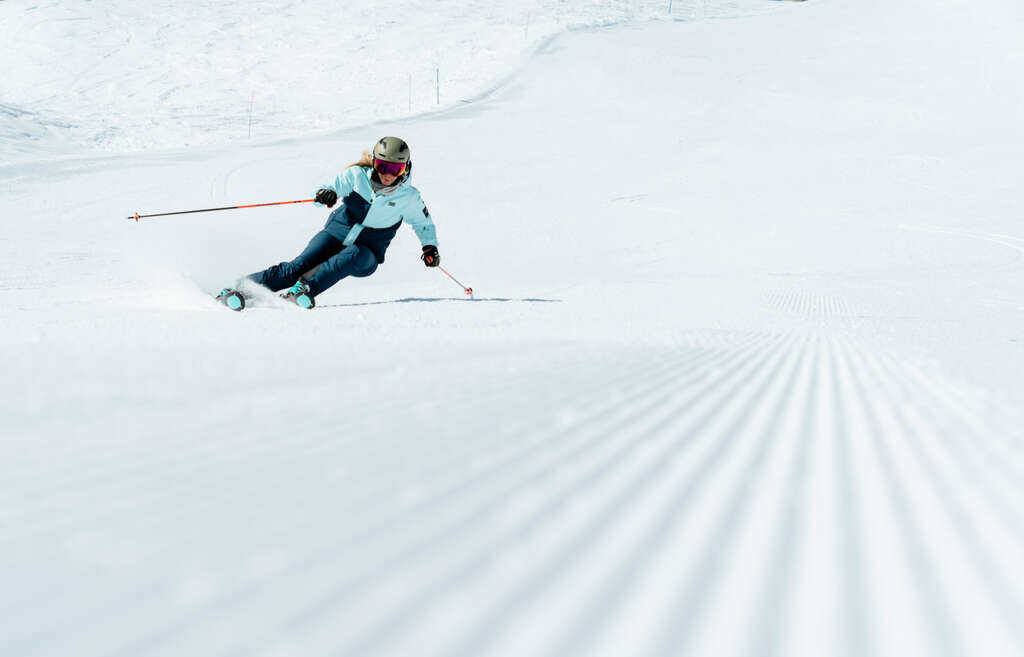 Sports skier in the Tignes ski area