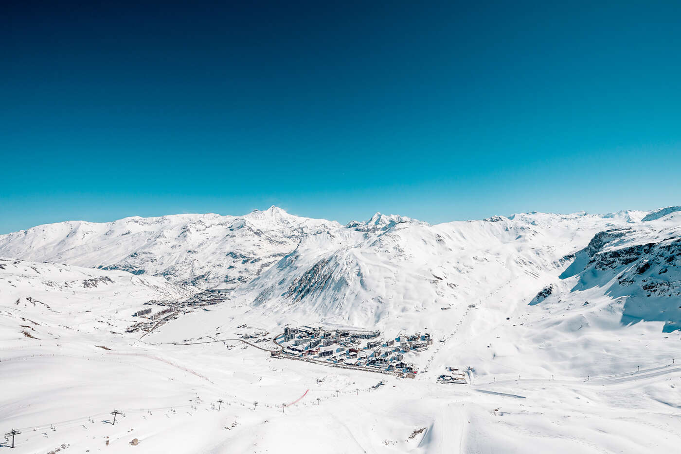 Vue de Tignes depuis le ciel