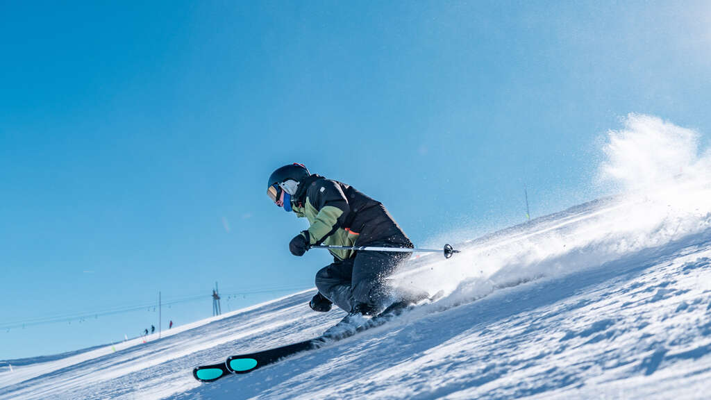 Intensief alpineskiën in het skigebied van Tignes
