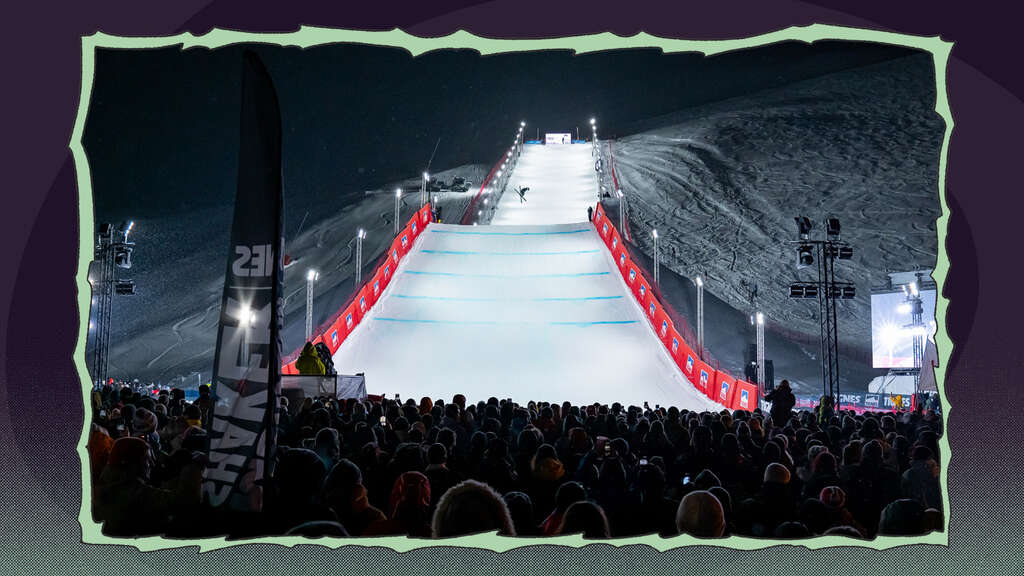 Big air ski jumping in Tignes